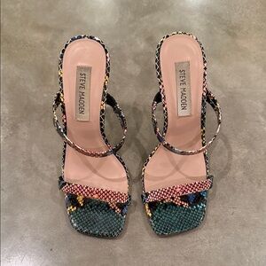 Steve Madden Colorful Snake Print Heels